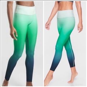 Athleta | Elation Green Ombré 7/8 Leggings